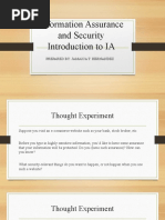 Information Assurance and Security Introduction To IA