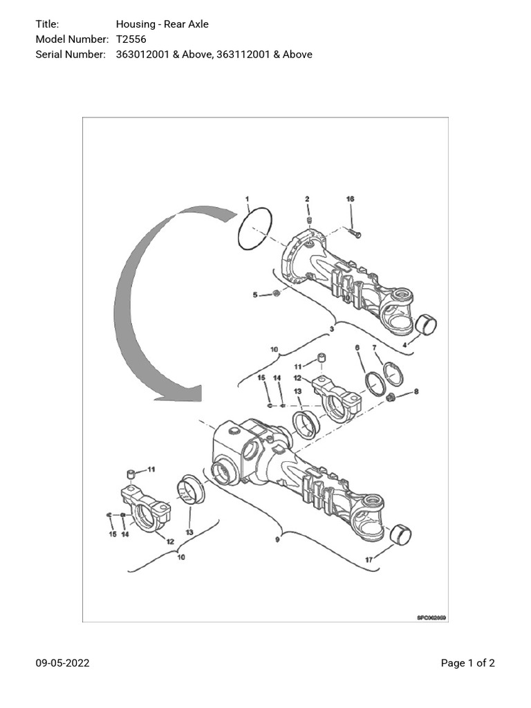 Housing - Rear Axle - T2556 | PDF