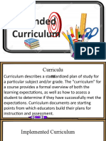 The Intended Curriculum