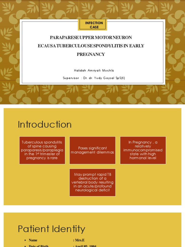 Paraparesis from Tuberculous Spondylitis in Pregnancy | PDF ...