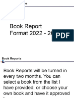 Book Report Format 2022-23