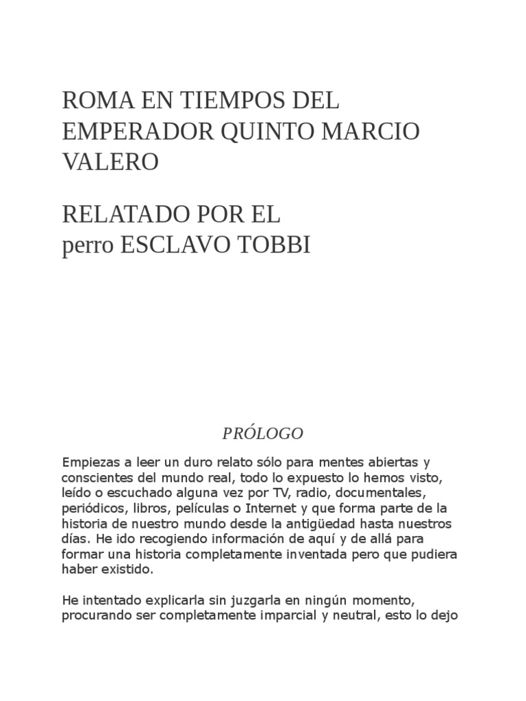 AAG Anónimo Roma en Tiempos Del Emperador Quinto Marcio Valero PDF