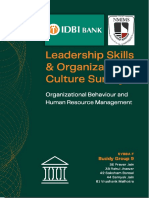 Organisational behaviour and human resource management IDBI bank leadership skills and organisational culture survey.
