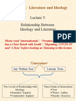 Lecture 3 Relalationship Between Ideology and Literature