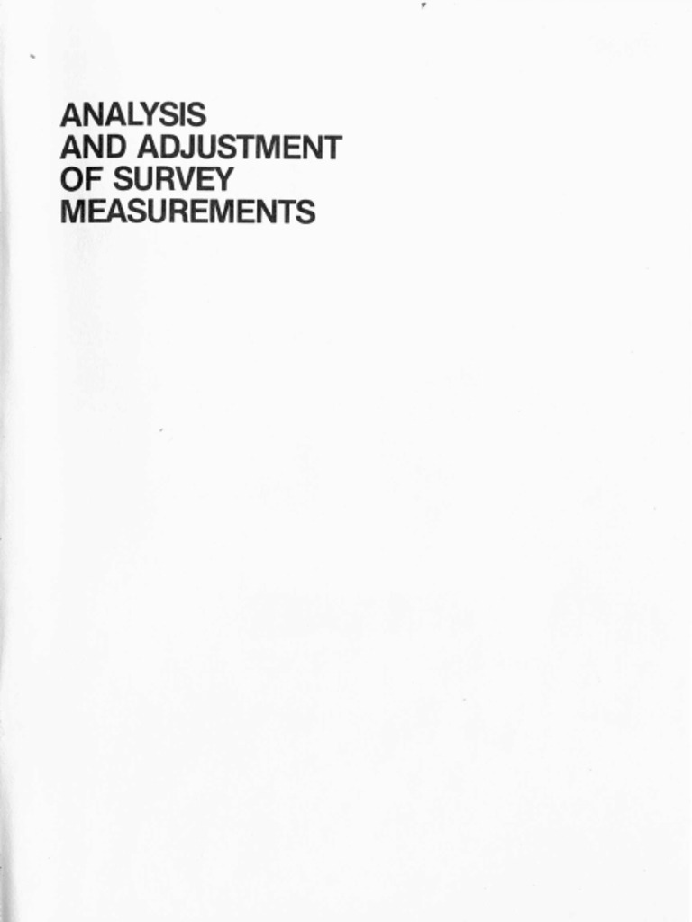 Analysis and Adjustmentof of SurveyMeasurements Mikhail&Gracie PDF