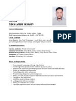 CV of Shamim Hossain