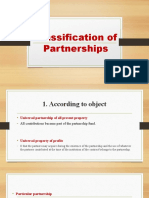 Classification of Partnerships and Kinds of Partners
