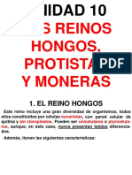 10 2021-22 Byg 1º Unidad 10 Los Reinos Hongos, Protistas y Moneras PDF