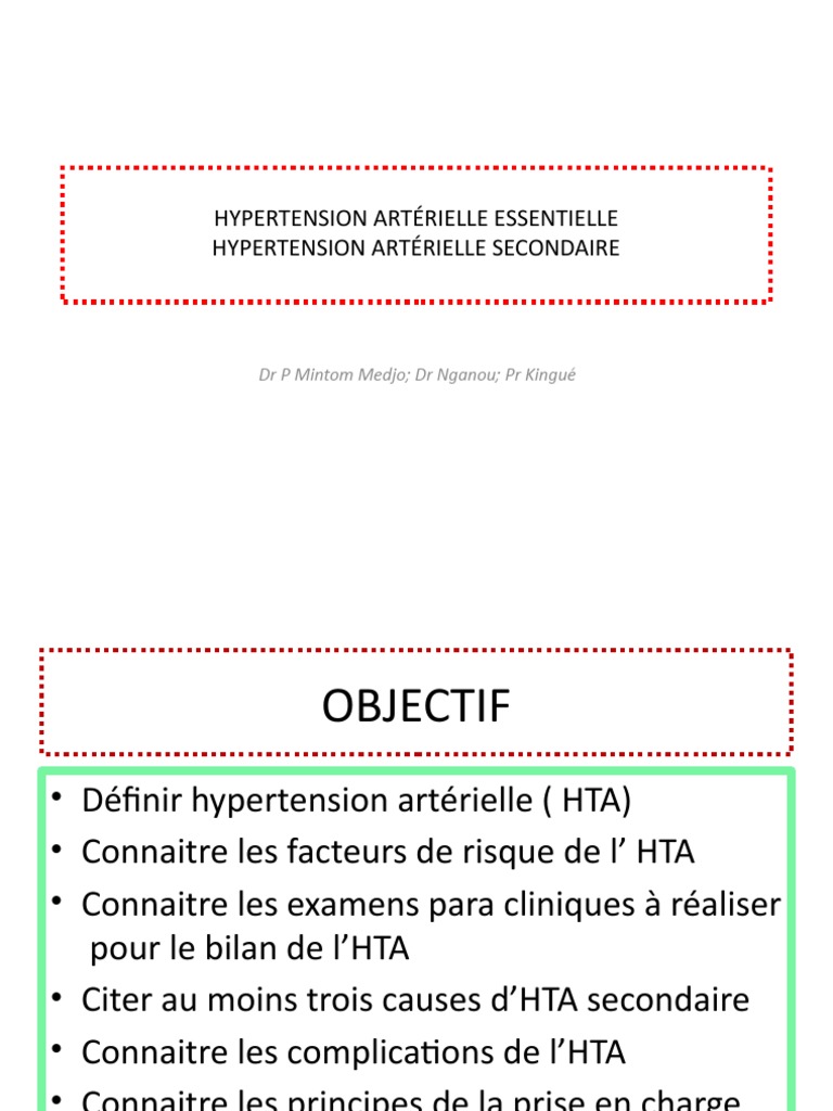 Hypertension Artérielle : Essentielle et Secondaire | PDF ...