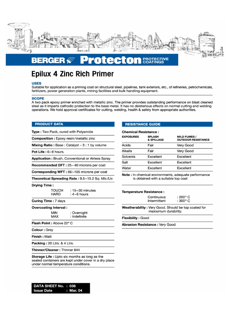Epilux 4 Zinc Rich Primer PDF