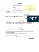 Questionário sobre funções e limites