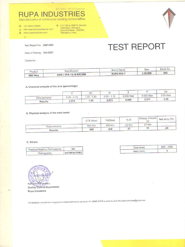 BTC Er70s6 Mig Wire PDF