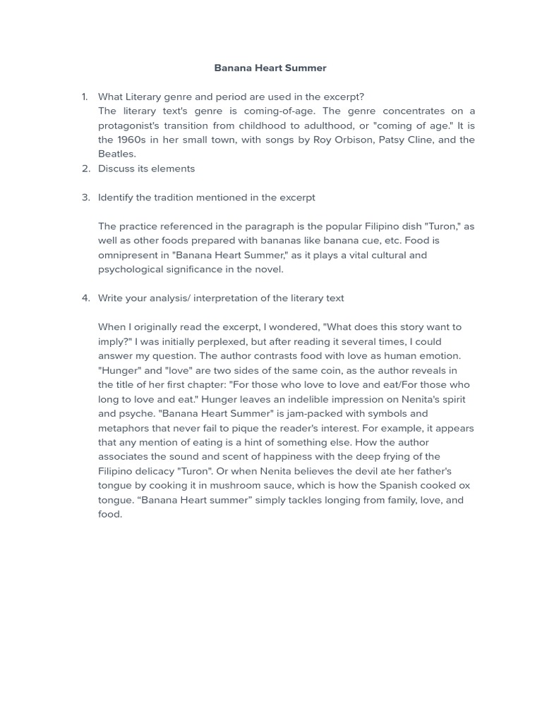 Banana Heart Summer PDF PDF