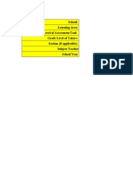 School: Learning Area: Grade Level of Assessment Tool: Grade Level of Takers: Section (If Applicable) : Subject Teacher School Year