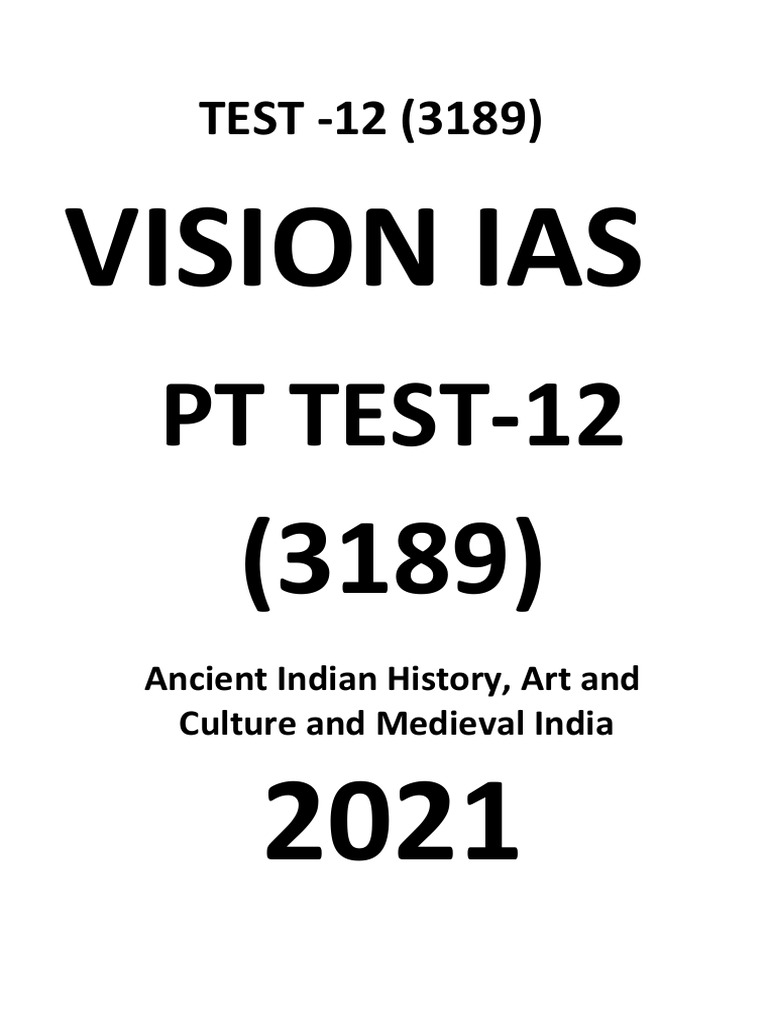 12 Vision IAS Prelims 2021 Test With Solution | PDF