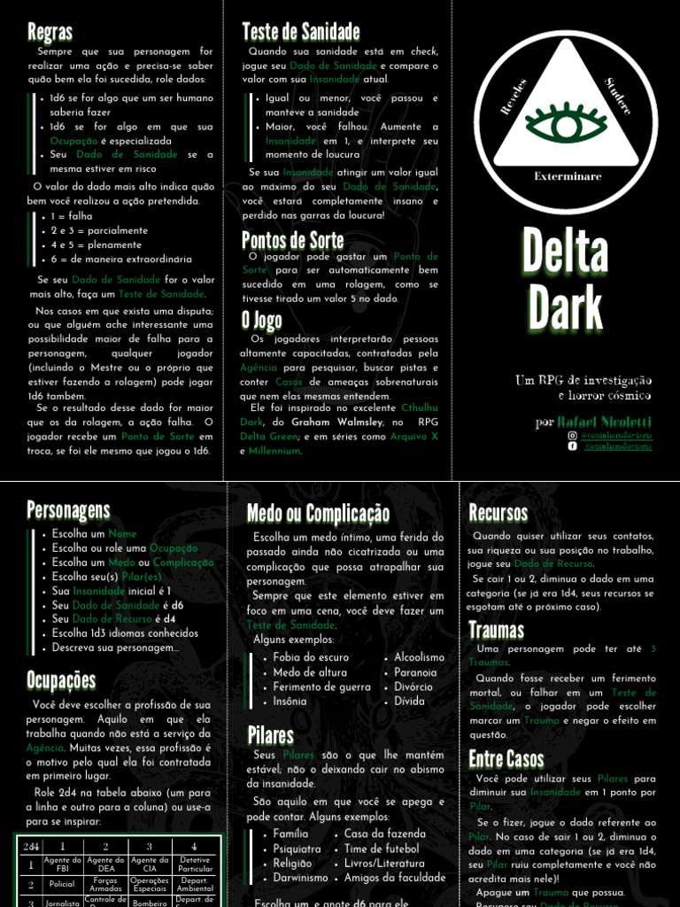 2021 04 Folder Delta Dark RPG | PDF | Jogos de RPG