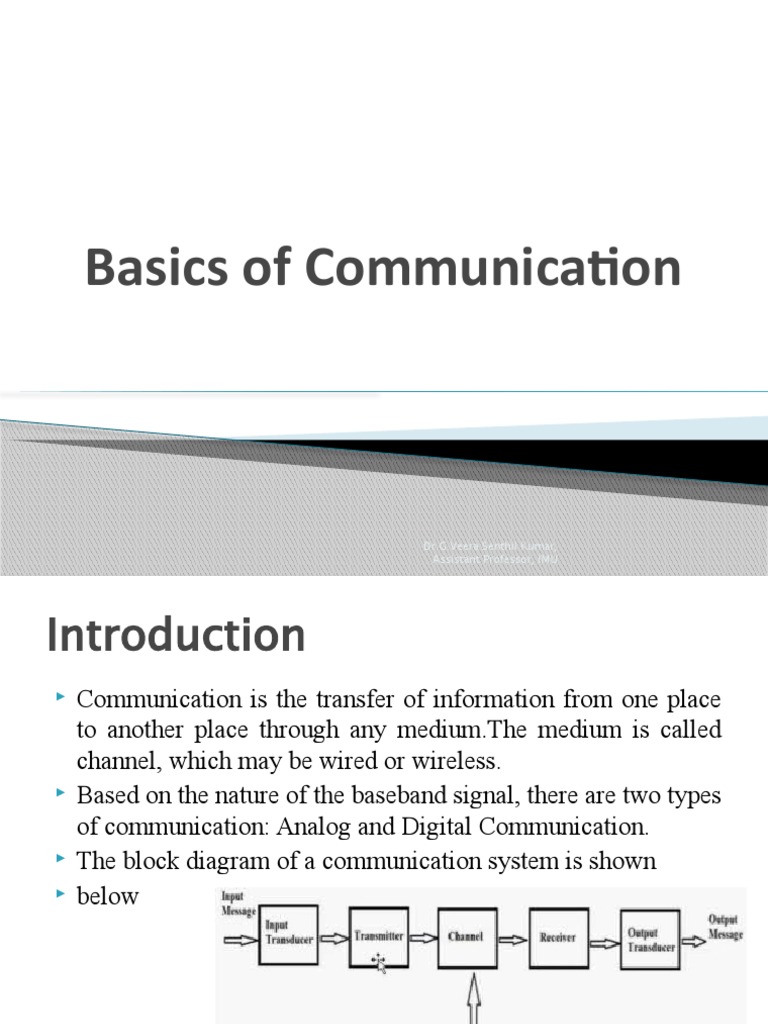 Basics of Communication | PDF | Modulation | Telecommunications