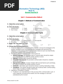 Information Technology - 10 Answer Key-Part A - Updated