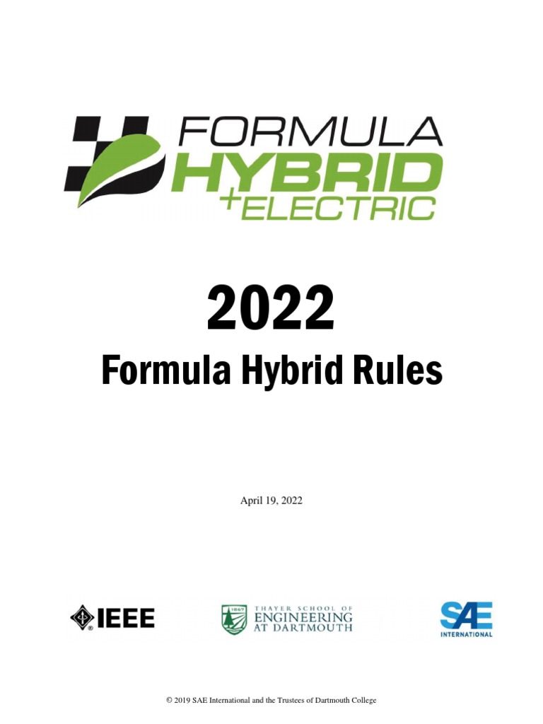 2022 Formula Hybrid Rules v4 PDF Brake Seat Belt