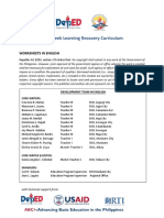 Copyright Page - Worksheets in English