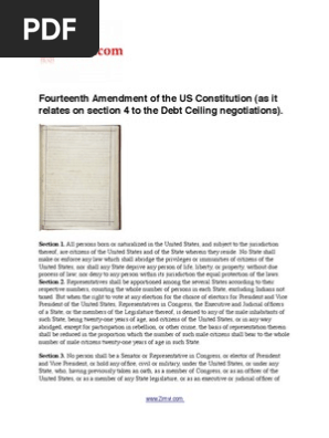 Fourteenth Amendment Of The Us Constitution As It Relates On