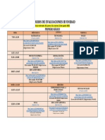 HORARIOS Evaluación PRIMERO III UNIDAD AGOSTO 2022