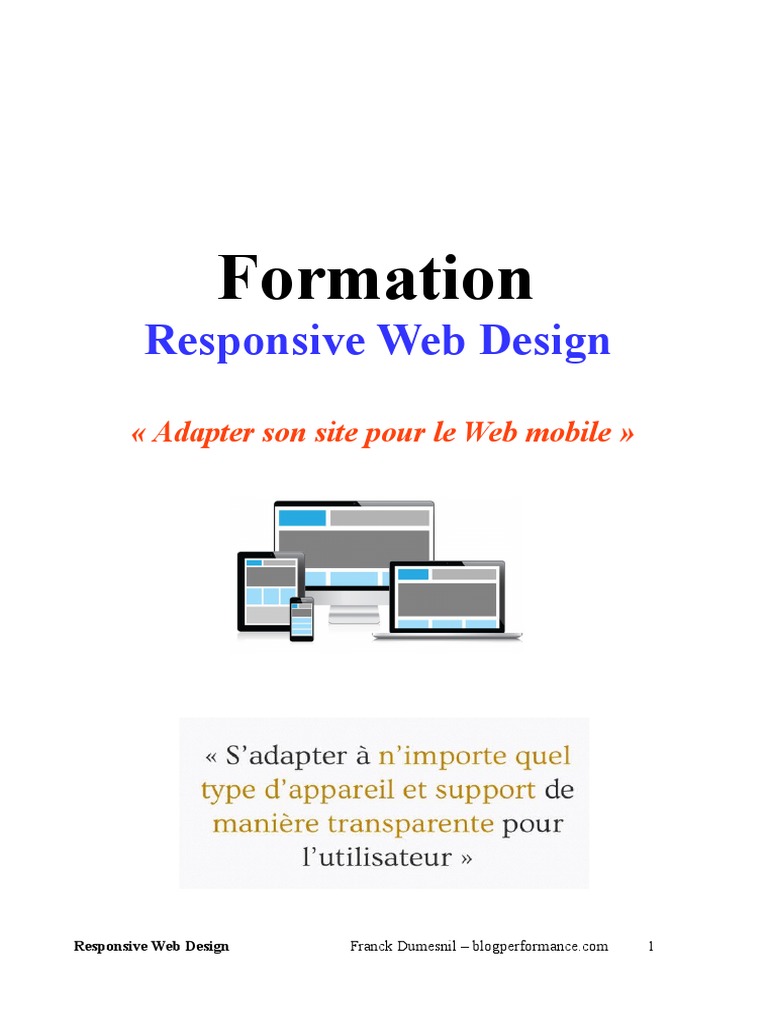 Formation en Responsive Web Design | PDF | Site web adaptatif | Internet