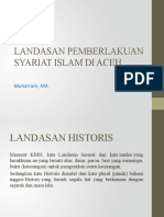 Landasan Pemberlakuan Syariat Islam Di Aceh