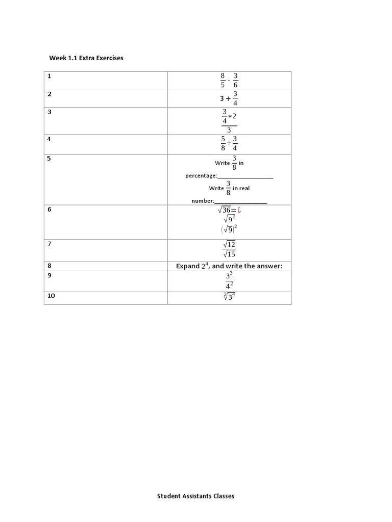 Extra Practice Material Week 1.1 | PDF