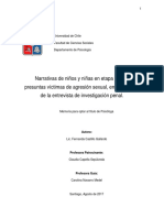 Narrativas de Niños y Niñas en Etapa Preescolar, Presuntas Víctimas de Agresión Sexual en El Contexto de La Entrevista de Investigación Penal