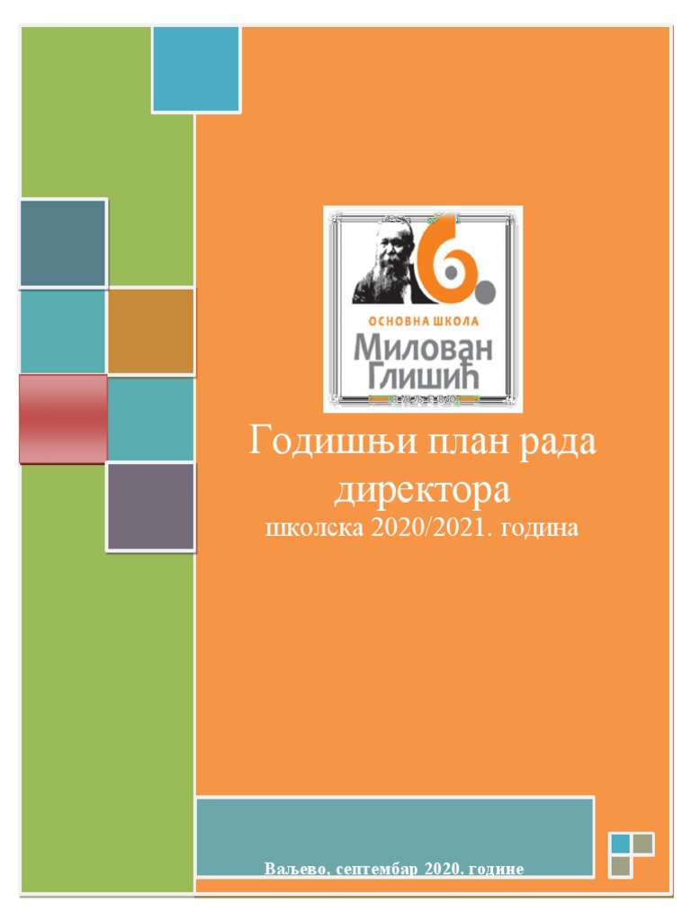 Plan Rada Direktora 2020 21 Milovan Glisic - 1 | PDF