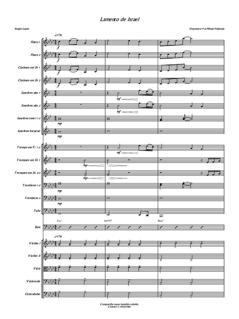 Lamento De Israel Sergio Lopes Partituras E Partes Pdf