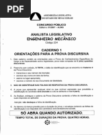 Analista Legislativo Engenheiro Mecanico Codigo 224 2a Etapa Discursiva