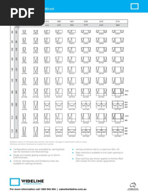 Standard Awning Window Sizes Chart | PDF | Window | Building