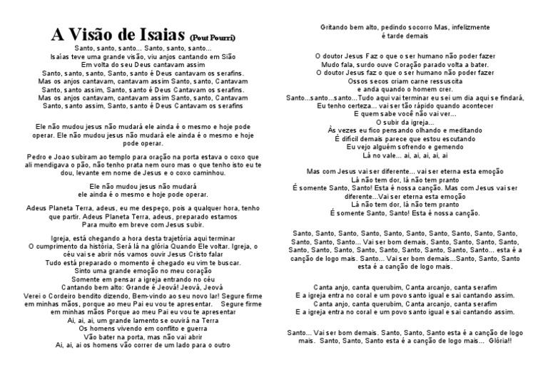 A Visão de Isaias | PDF | Santo | Jesus