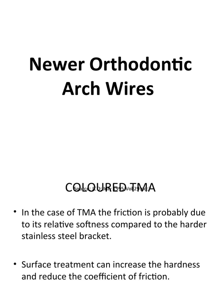 Newer Orthodontic Archwires PDF Composite Material Materials Science