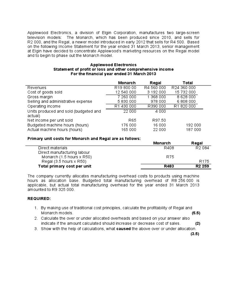 Applewood Eng PDF Cost Of Goods Sold Revenue