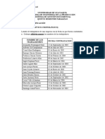 Clasificación de documentos, trabajadores y pedidos