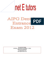 AIPG Dental Entrance Exam 2012 Test Series