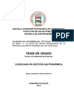 Tesis de Grado: Escuela Superior Politécnica de Chimborazo Facultad de Salud Pública Escuela de Gastronomía