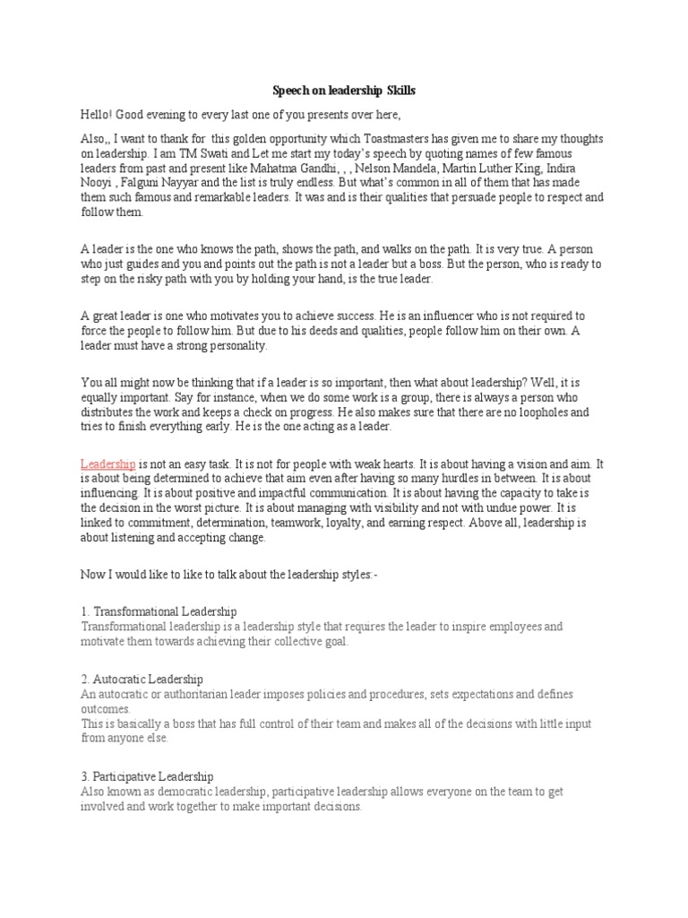 Leadership Skills and Qualities Explained | PDF | Leadership ...