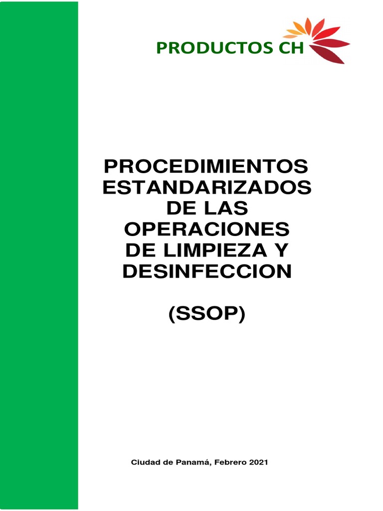8 - Manual SSOP - Productos CH | PDF | Alimentos | Seguridad alimenticia