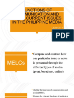 Functions of Communication and Media Current Issues in 1