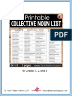 Collective Noun List: 3 Pages Gr. 1-3