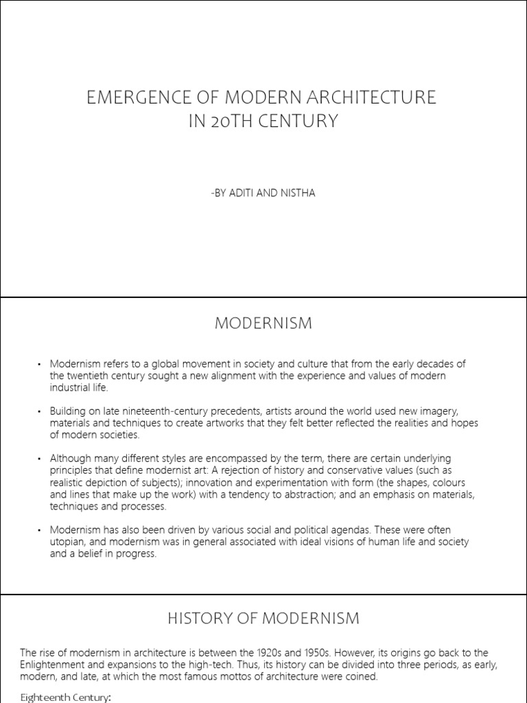 Emergence of Modern Architecture | PDF | Modernism | Ornament (Art)