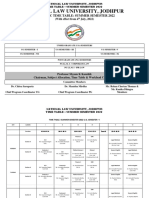 Time Table Summer Semester 2022