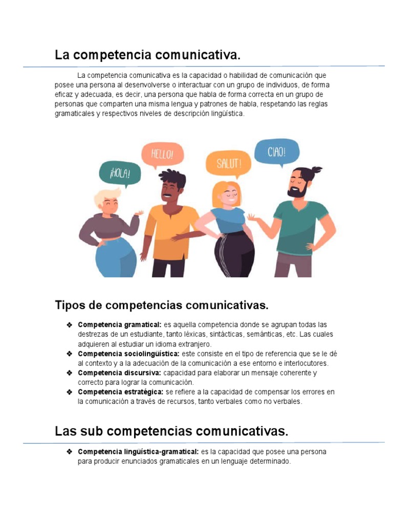 La Competencia Comunicativa | PDF | Artes del Lenguaje y Comunicación