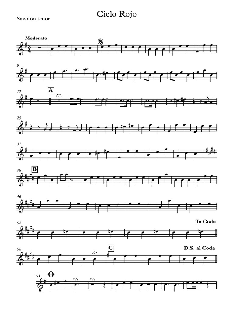 Cielo Rojo Tenor PDF