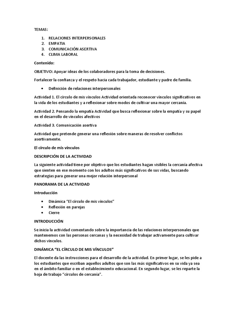 Relaciones Interpersonales | PDF | Las emociones | Empatía