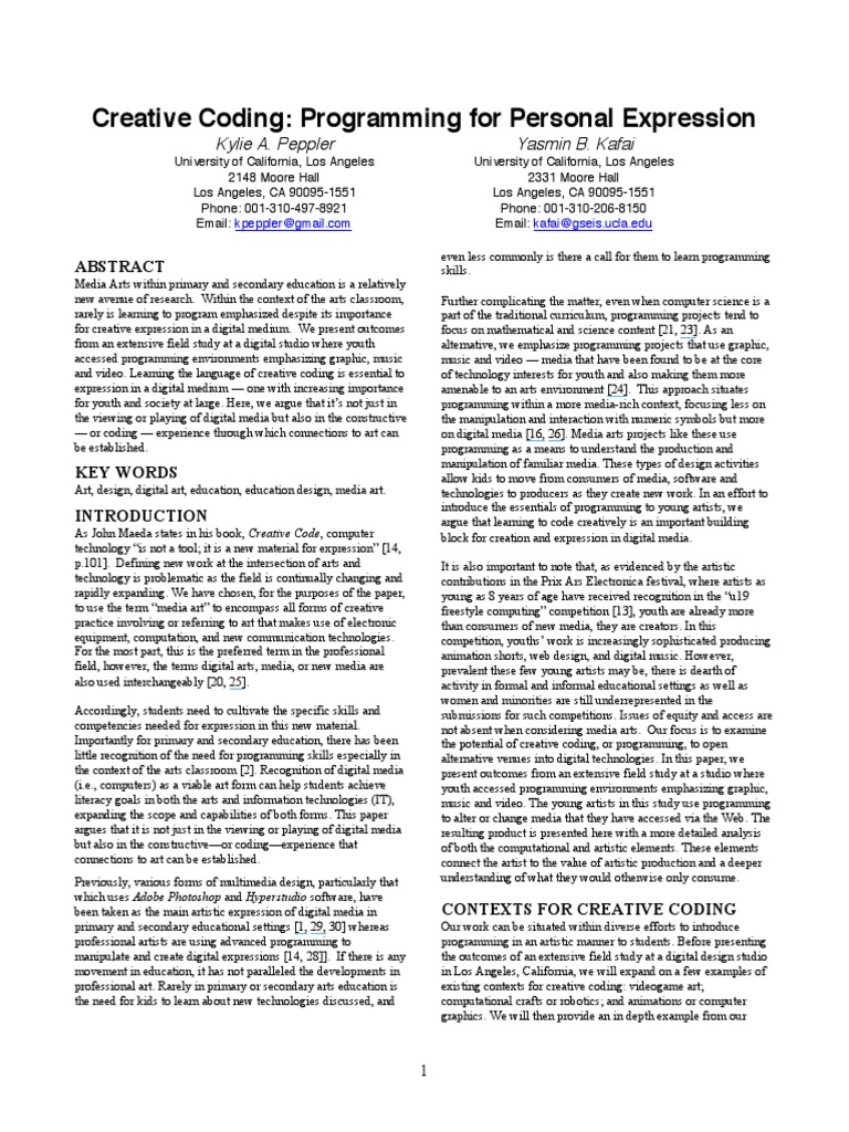 Creative Coding Programming For Personal | PDF | Video Games | Computer ...